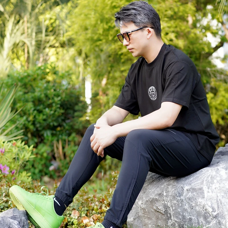 王候将相2025新款索罗娜重磅反光logo短袖T恤男凉感篮球训练服