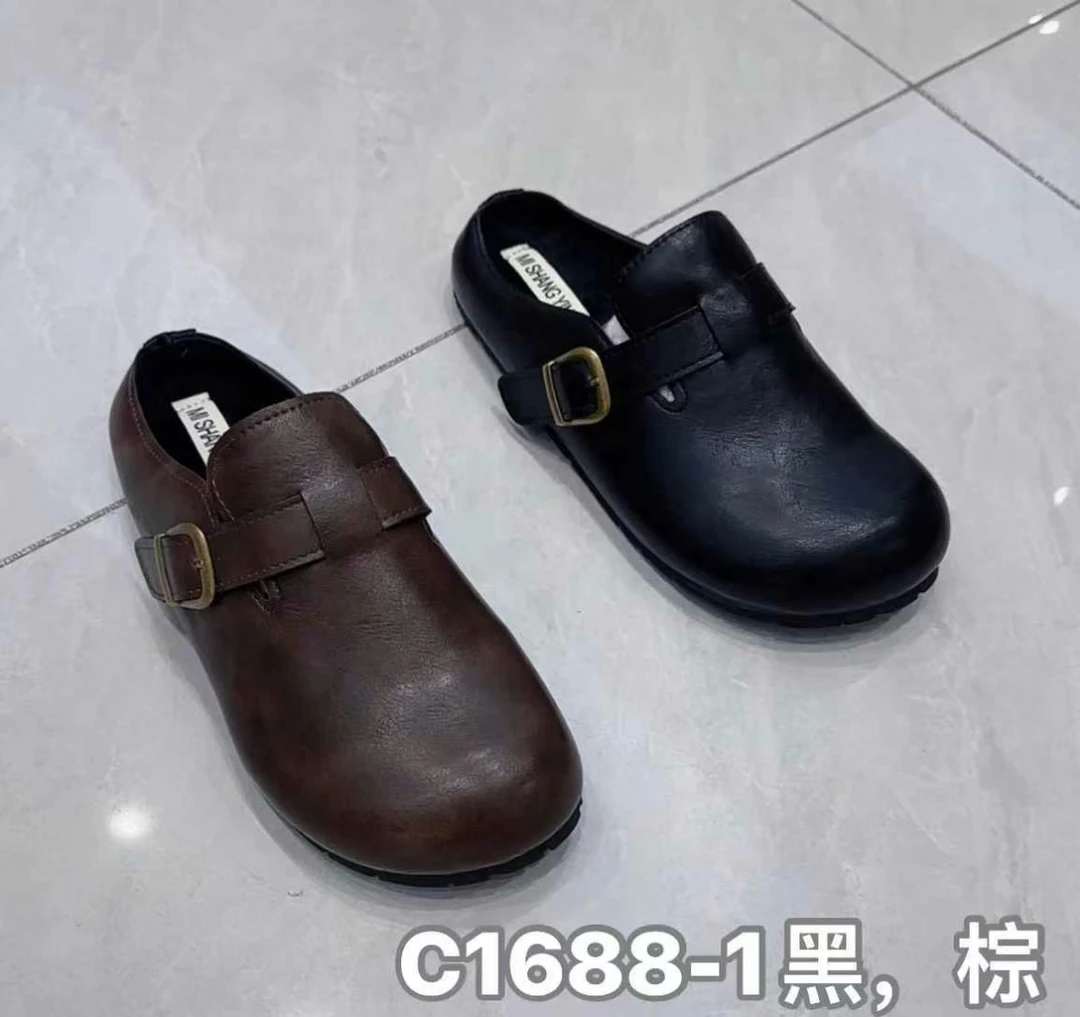 【二哥专属】C1688-1勃肯鞋半拖包头凉拖鞋懒人鞋女博肯鞋女