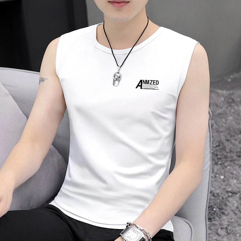 背心男士2025夏季新款内穿运动外穿打底无袖t恤薄款百搭印花马甲