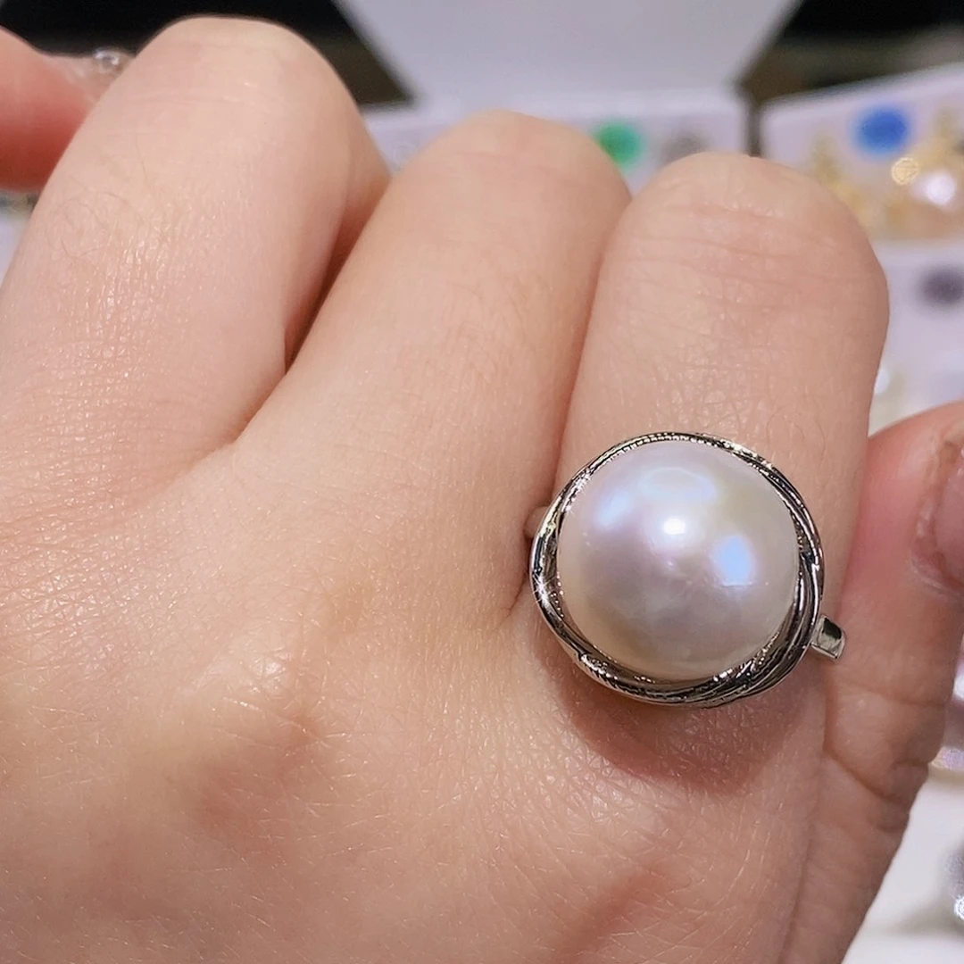 淡水珍珠戒指合金