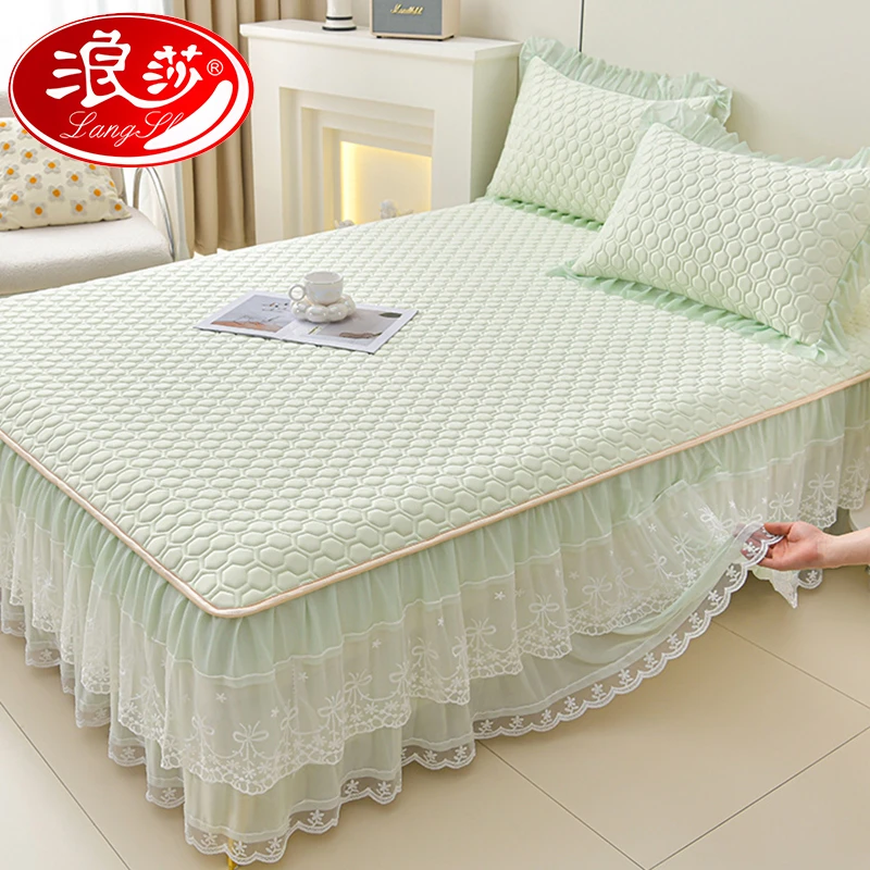 【浪莎品牌】夏季乳胶凉席三件套2025新款夏天专用冰丝席空调软席子