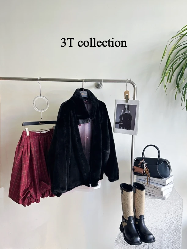 AVVENN2025春季新品暗红格纹花袍半裙AL11503741