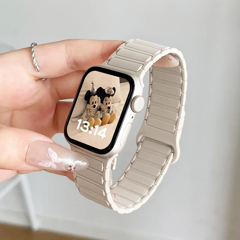 适用小米手环9pro表带工字硅胶8pro磁吸ins替换带Redmiwatch5/4