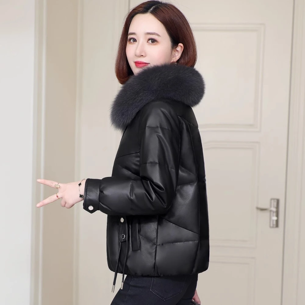 保暖2025年冬季新款真皮羽绒服女装海宁绵羊皮外套小个子短款皮衣