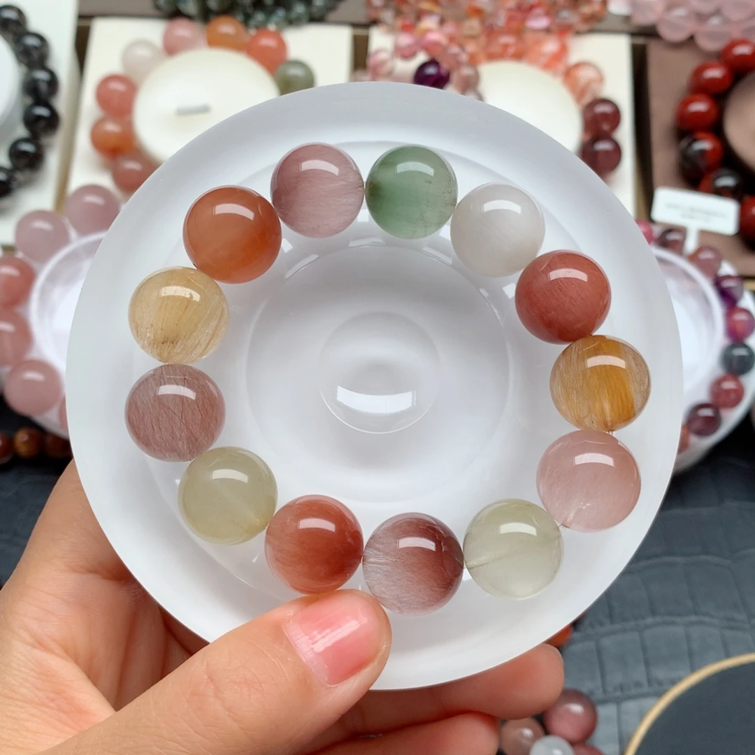 水晶手链未镶嵌彩兔毛15