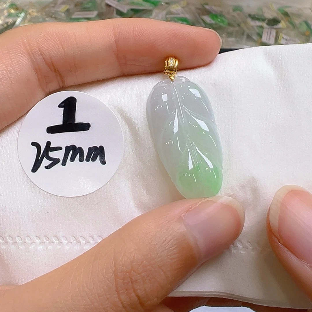 翡翠18K金镶嵌吊坠(不含链)翡翠