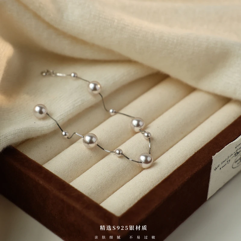 丽沁 925银手链 优雅曼塔玫瑰紫色满天星仙女气质轻奢手链简约