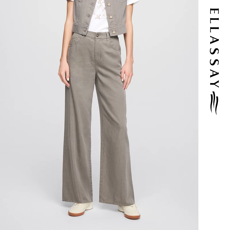 ELLASSAY歌力思2025夏季新款百搭时尚高腰牛仔裤女EWW362N00600