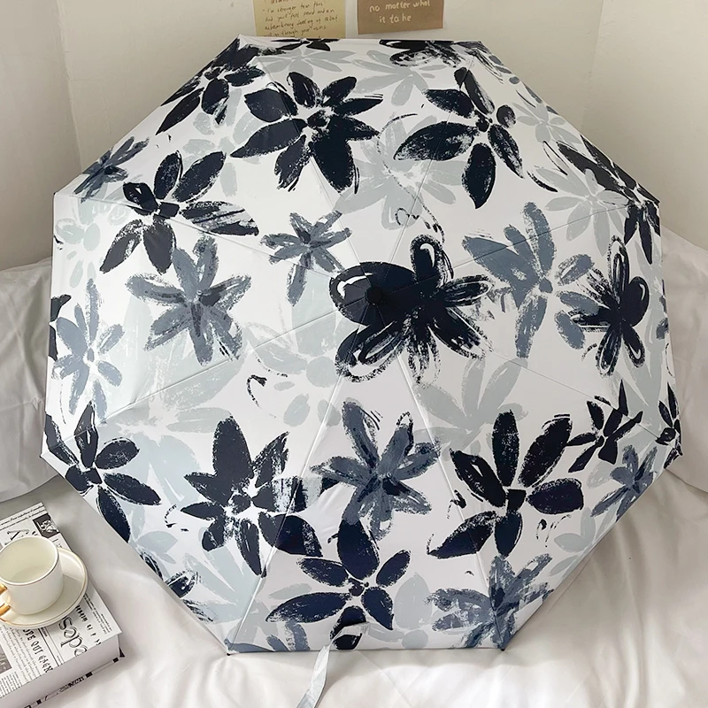 自动水墨折叠晴雨两用雨伞防晒伞女防晒防紫外线太阳伞便携遮阳伞