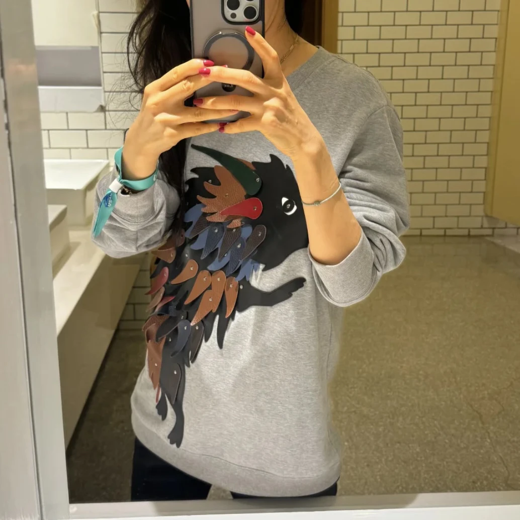 未使用 BURBERRY/博柏利 2638/灰色圆领纯棉卫衣/M