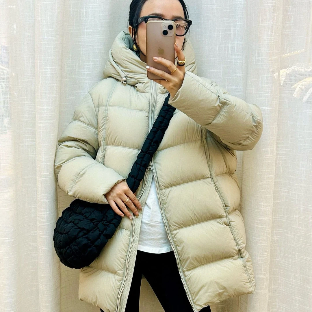 泡芙轻量中长款羽绒衣