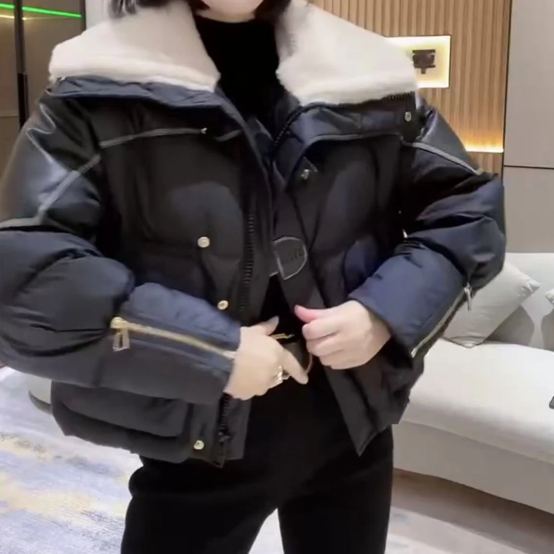 洋气秋冬外套新款黑色显瘦百搭短款棉衣