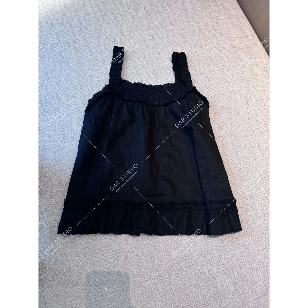 DAR STUDIO 深圳货【月光诗集】 100亚麻夏季新款无袖衬衫 86197