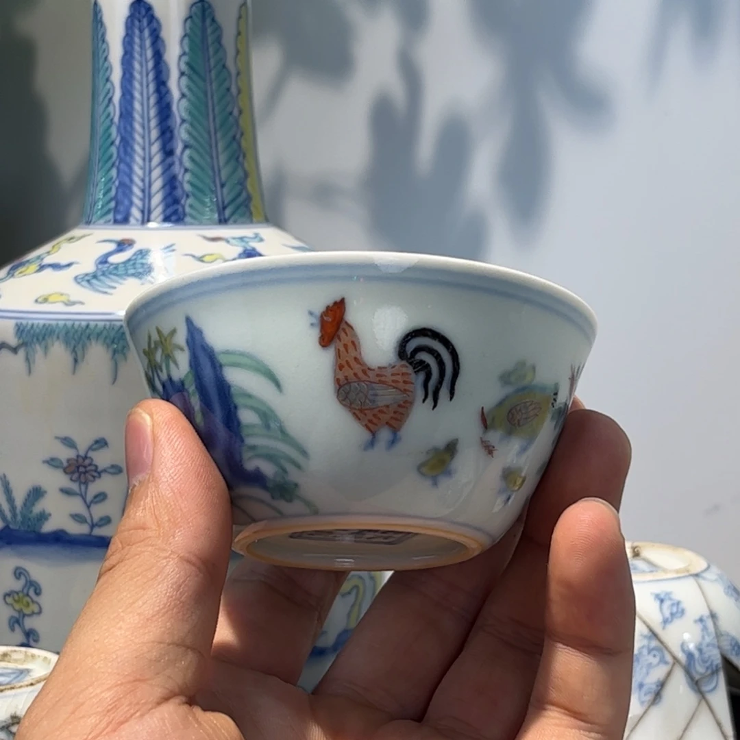 岁***歌摆件瓷器工艺品摆件五彩