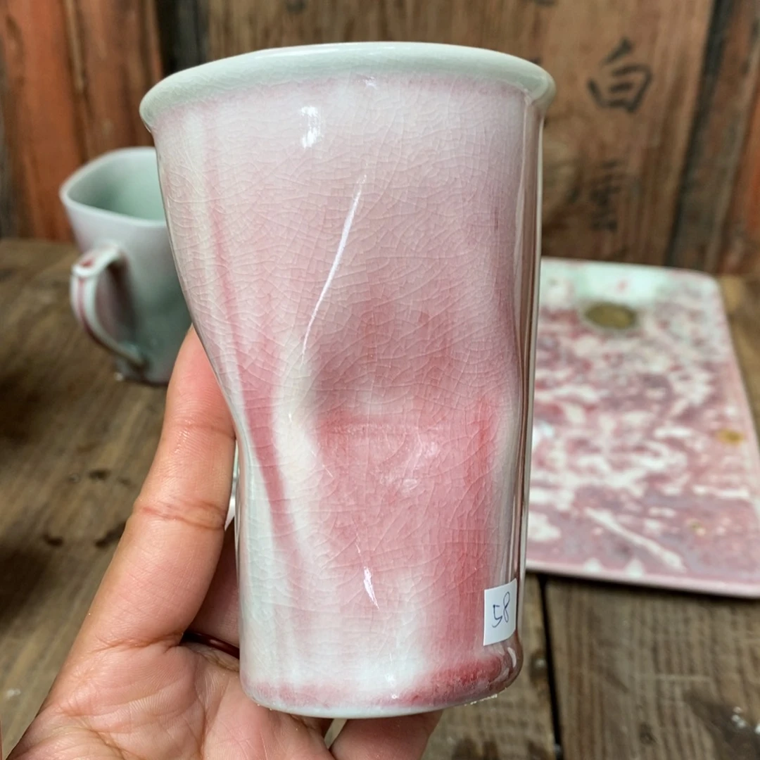 杯浪鬼柴烧 釉绘柴烧杯