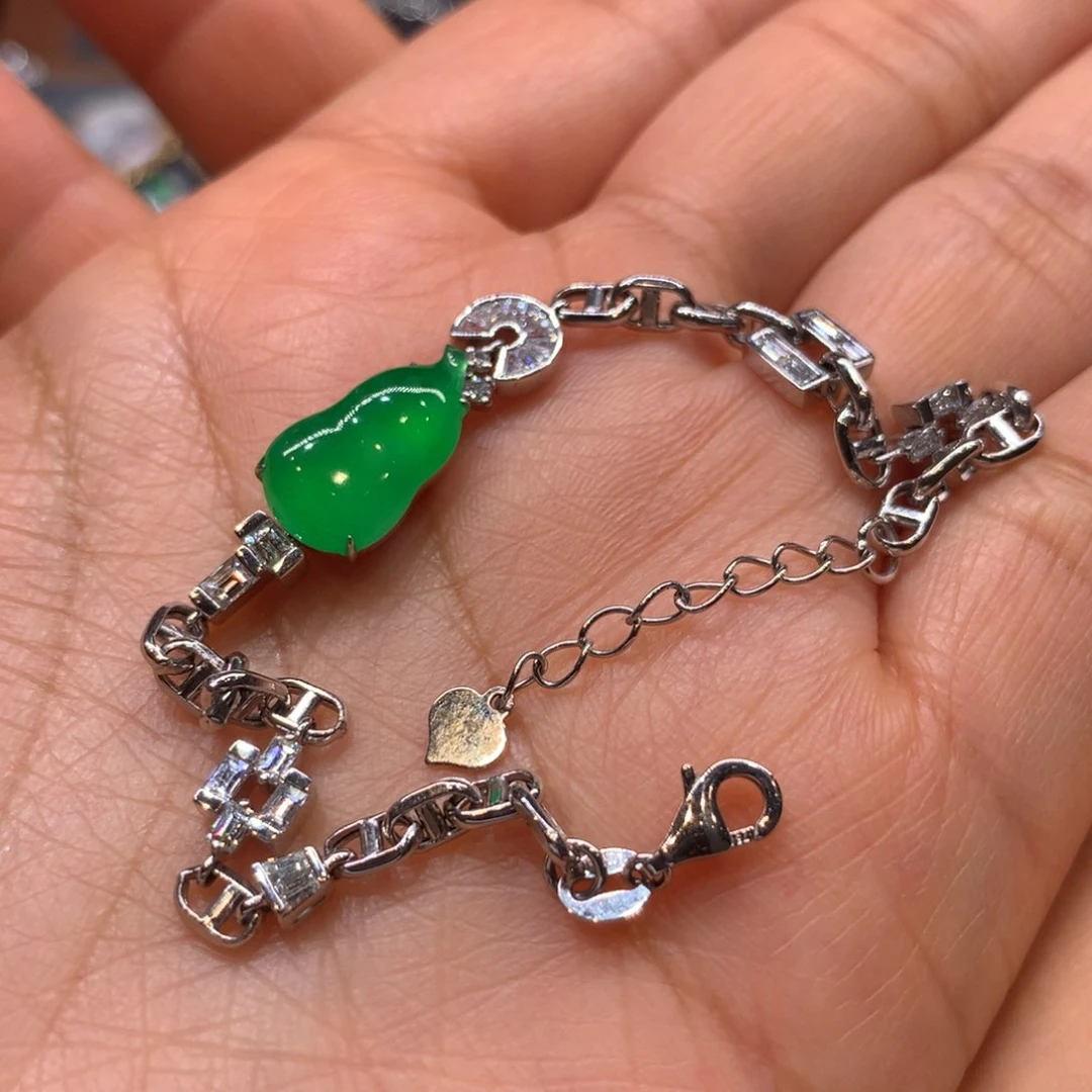 翡翠手链18K金镶嵌手链