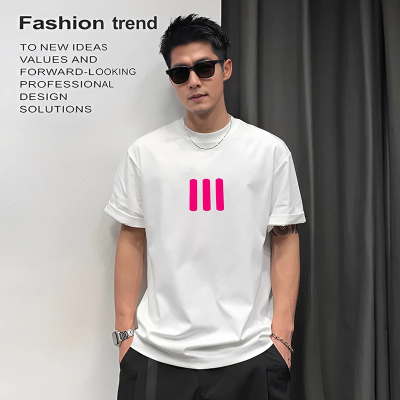 【8号链接-三条杠】2025新款潮牌简约重磅款式休闲百搭潮牌情侣T