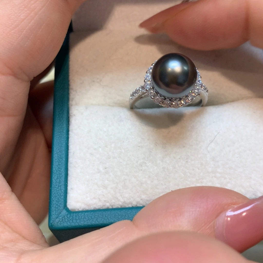 海水珍珠戒指银S925镶嵌