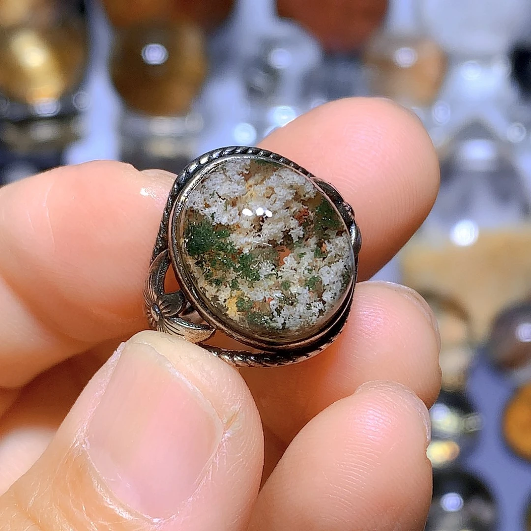 水晶戒指银S925镶嵌天然水晶