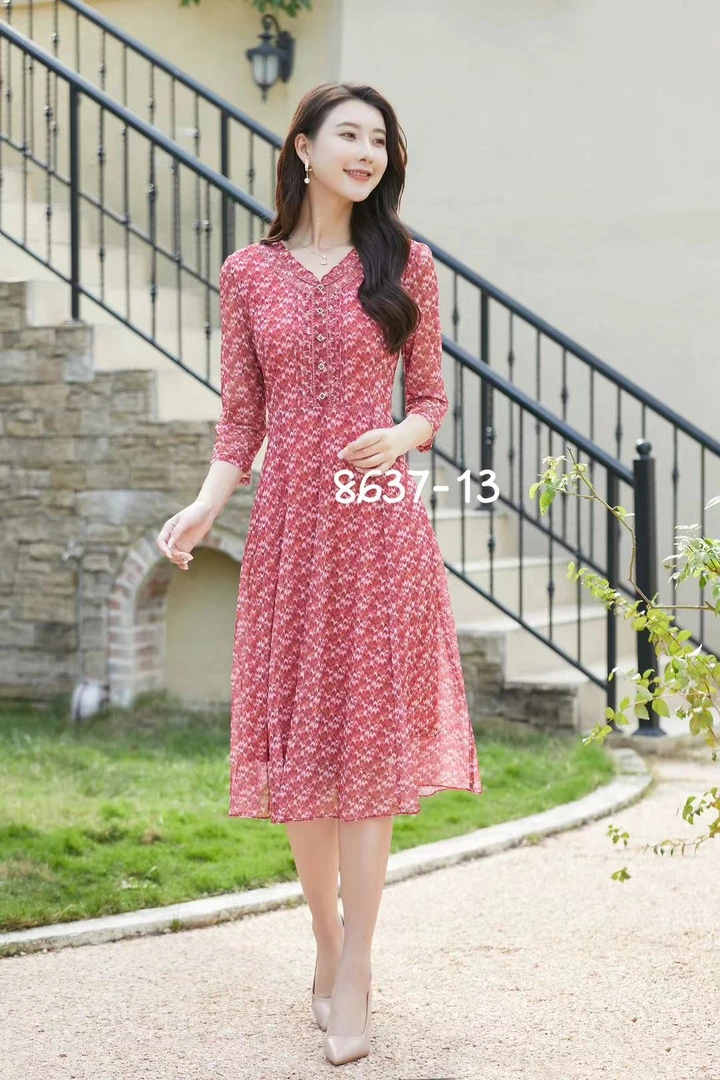 【二姐家】品牌 台湾纱 连衣裙 8637-13