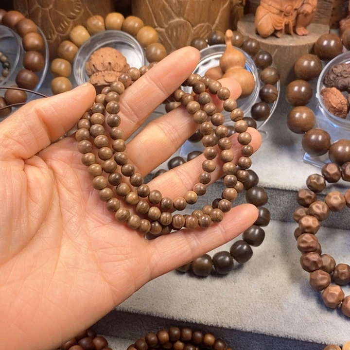 檀香木手串/手链老山檀奶香味黑肉沉水0.6瑕疵