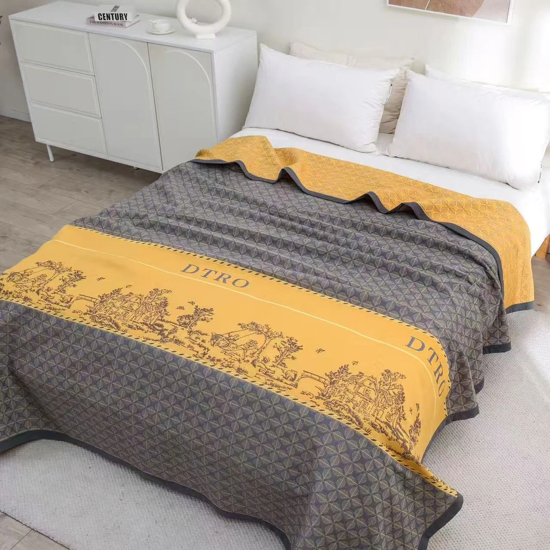 【山水灰】孤品纱布盖毯床单全品类花型链接以直播间为准2.3/2.5