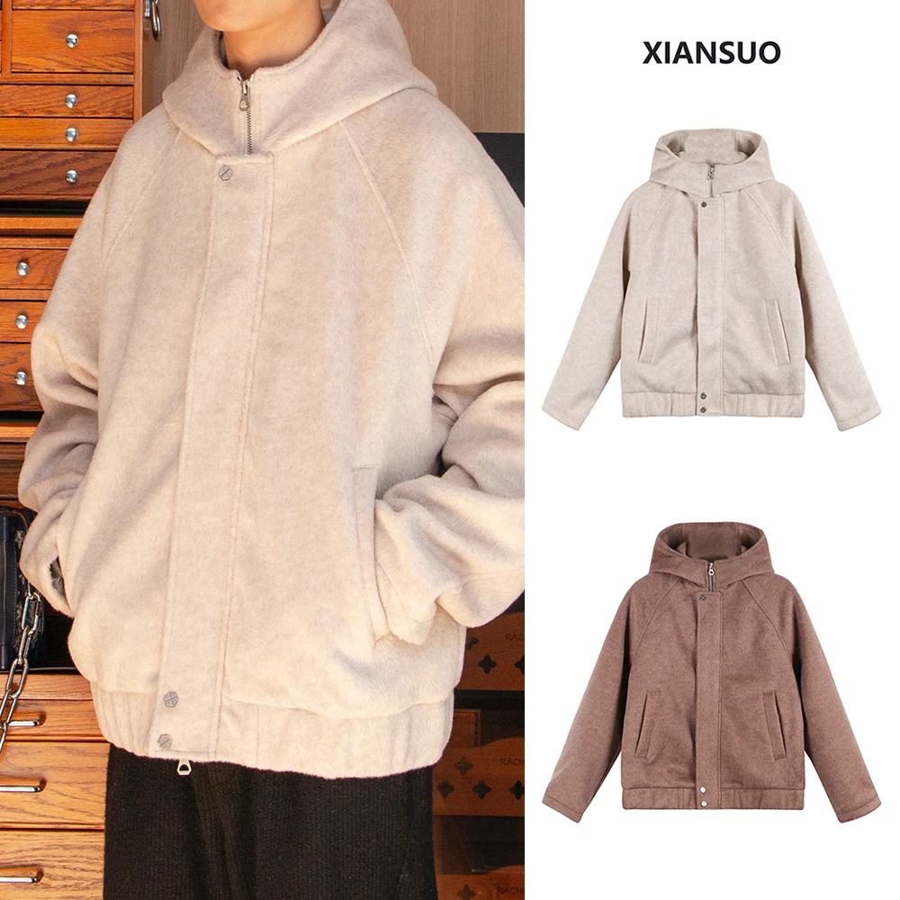 冬季男士连帽卫衣羊毛呢外套 2543013