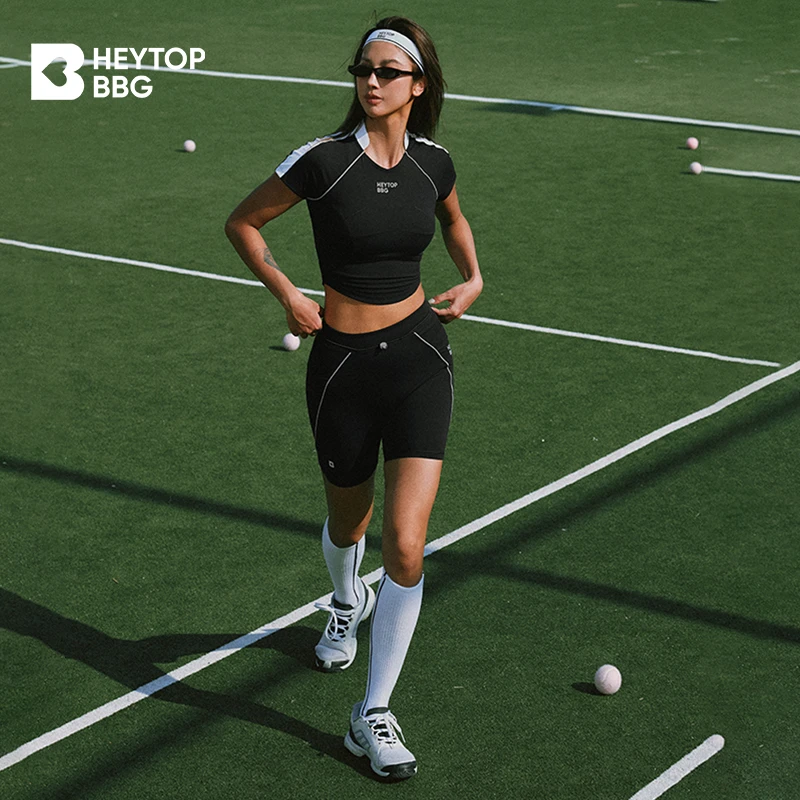 heytopbbg【网球系列】短裤反光条健身防走光透气紧身运动四分裤048