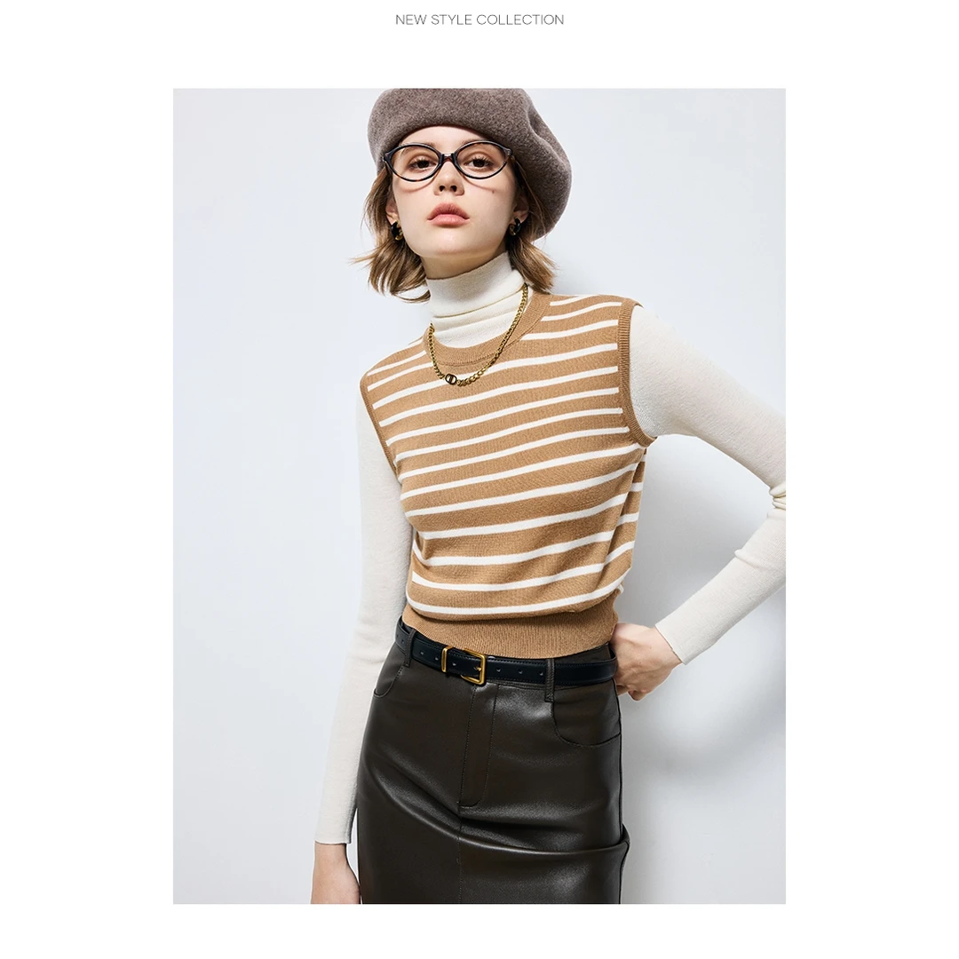 【安迪专享】法曼萱羊毛背心女2025冬新款法式气质学院风上衣