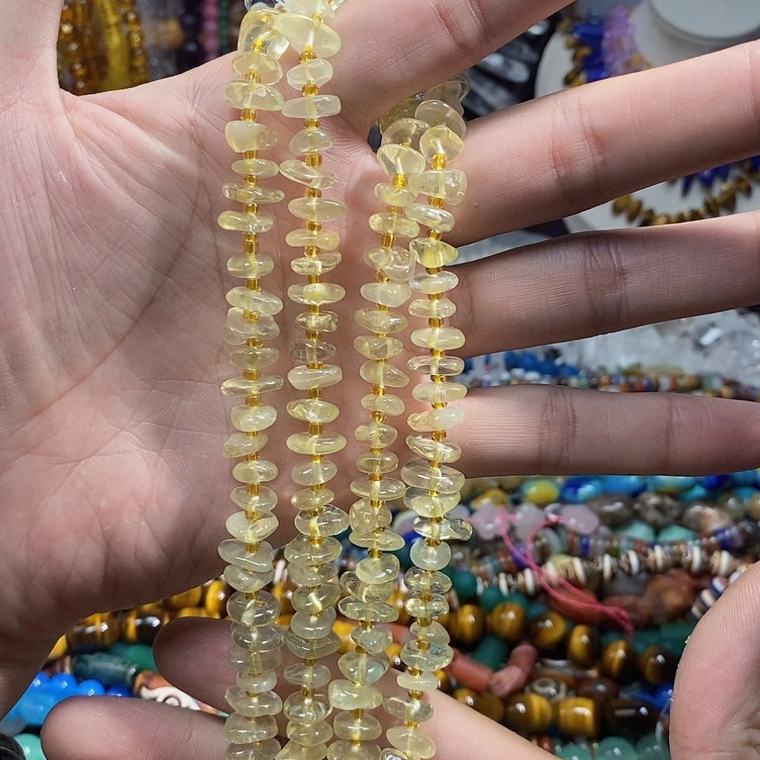 石英质玉未镶嵌,柠檬黄水晶随行隔片10mm,