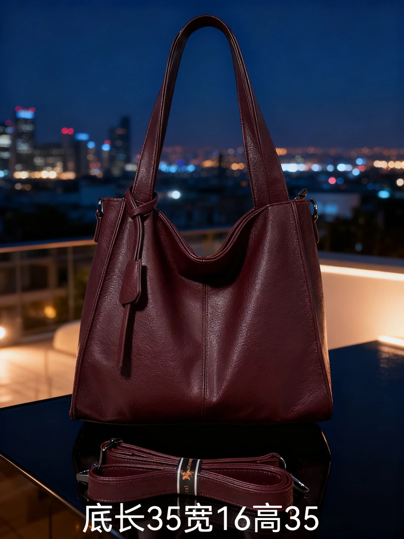 【保罗068】2025新款斜挎包头层牛皮定制单肩包大容量托特女包梅紫