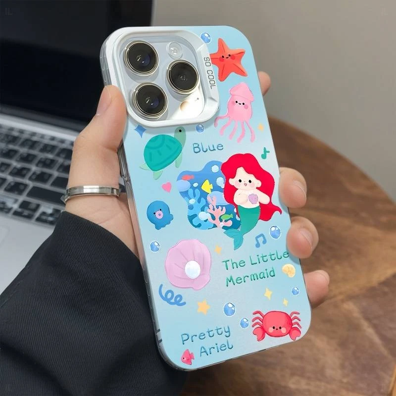 美人鱼适用苹果/华为/小米/OPPO/VIVO防摔可爱全包ins手机壳卡通