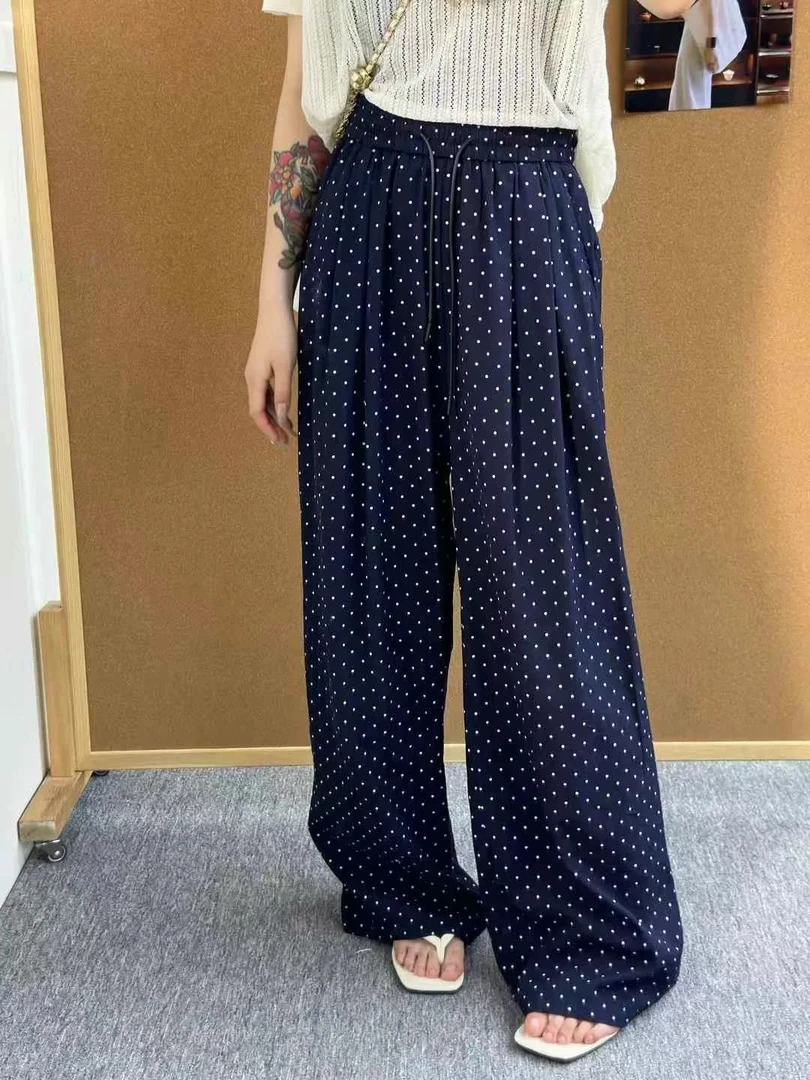 [ W i F i ]2025时尚波点长裤休闲阔腿裤