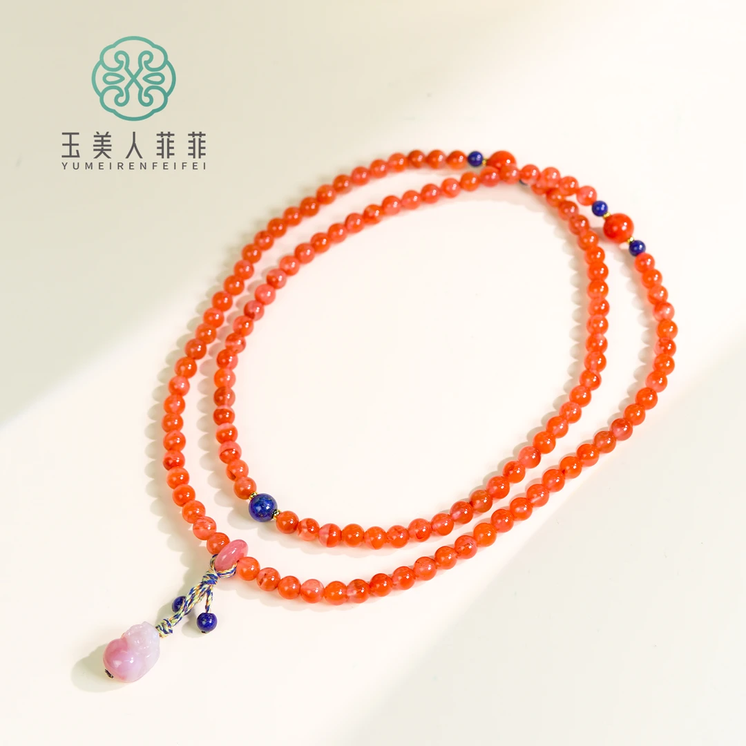 石惑珠宝~南红圆珠约6mm项链/多样性发一
