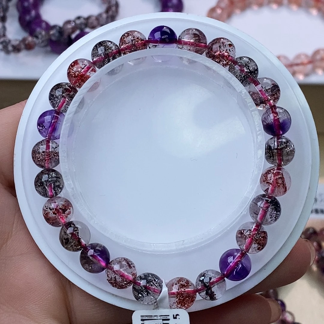 水晶手链未镶嵌黑加仑超七7+m 