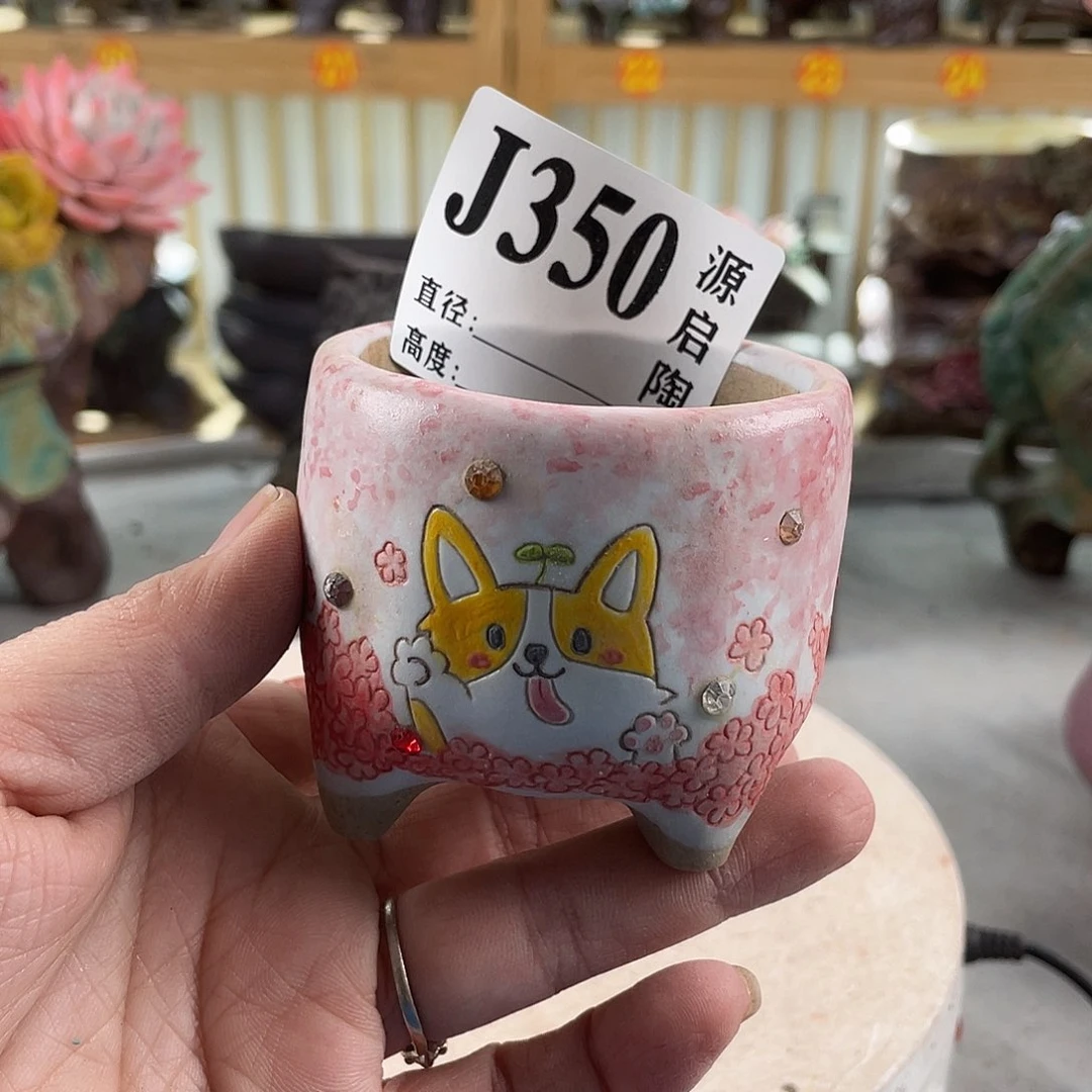 紫砂花盆景德镇陶瓷花盆350
