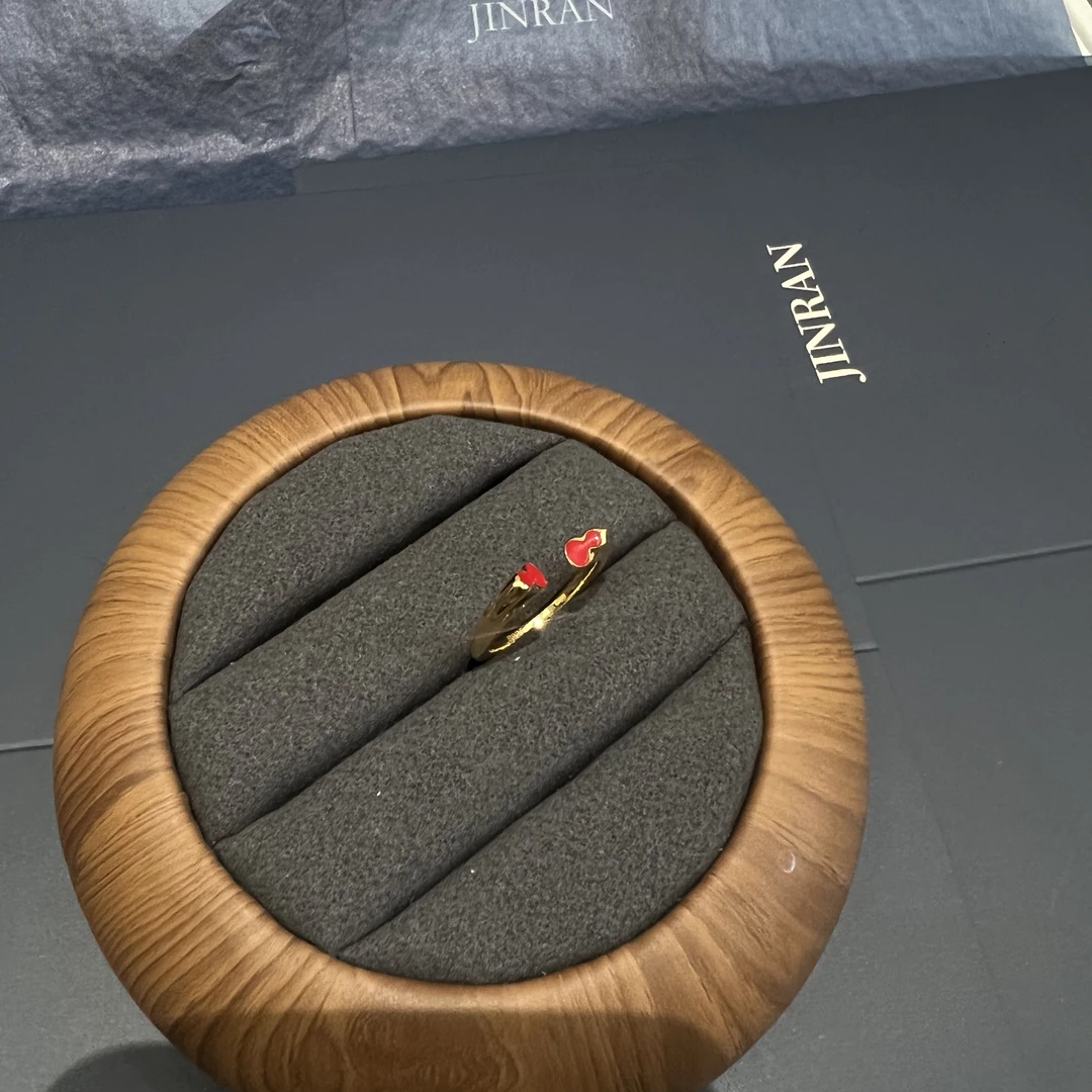 925银珐琅戒指 JINRAN｜精致款s925银双葫芦戒指