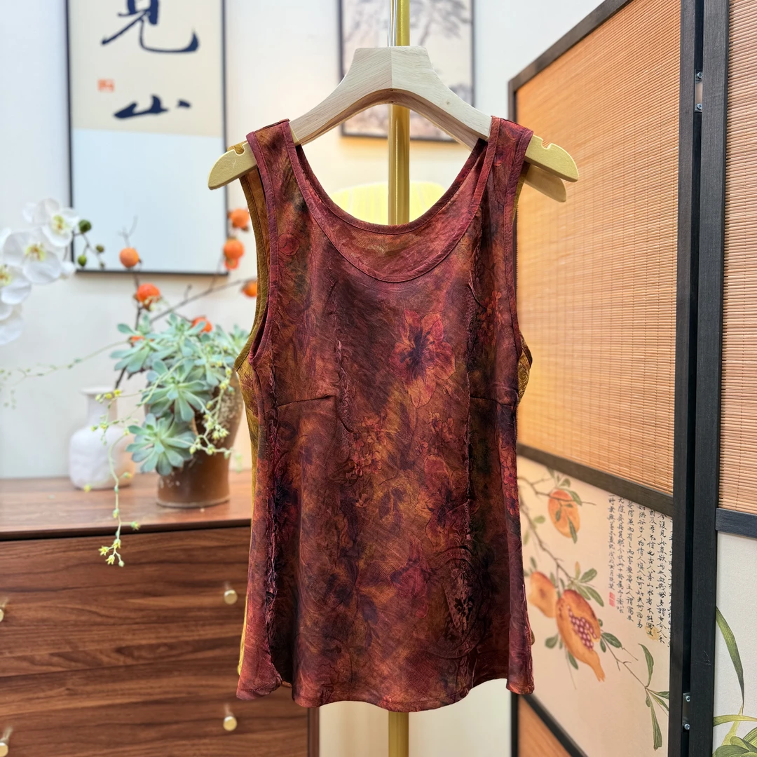 [木北]背心慵懒风镂空宽松型美拉德风老钱风打底吊带