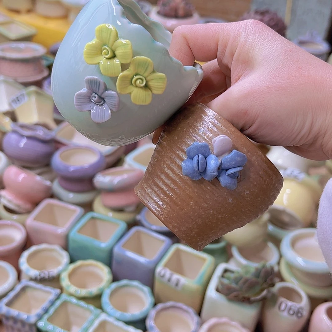 红陶陶瓷花盆当场满12包邮