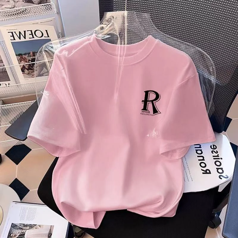 锦绣棉匠夏季纯棉短袖T恤潮流时尚百搭精品男女款打底衫-胸标R