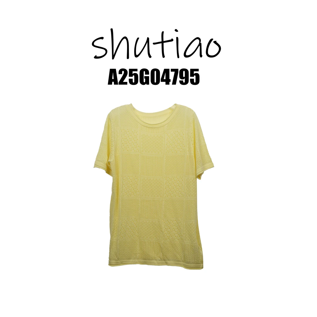 【SHUTIAO】2025夏季：新款小众设计款T恤A25G04795