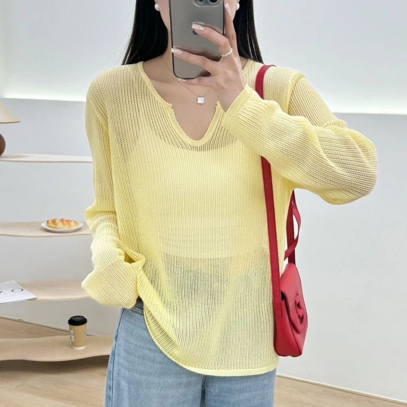 夏款纯色薄款镂空防晒衣女夏季针织衫罩衫上衣外穿女装气质外套