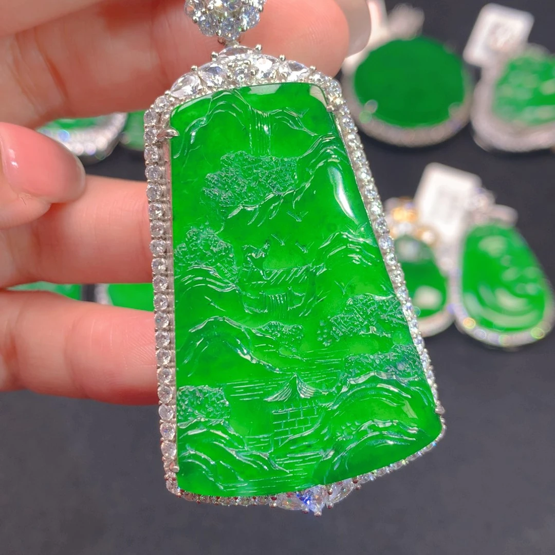 翡翠颈饰银S925镶嵌1111111111