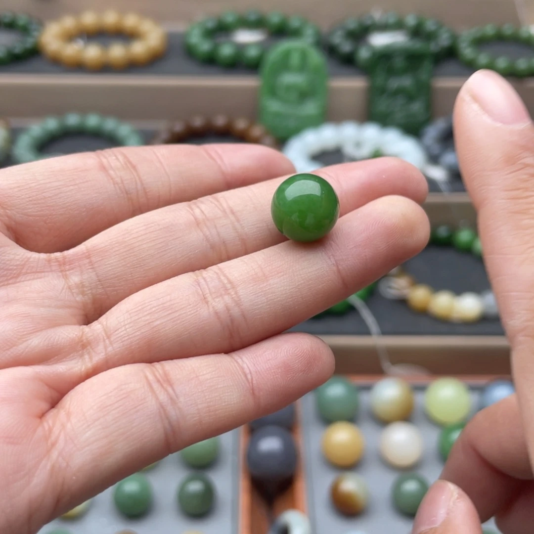 和田玉未镶嵌手链12碧玉阳绿