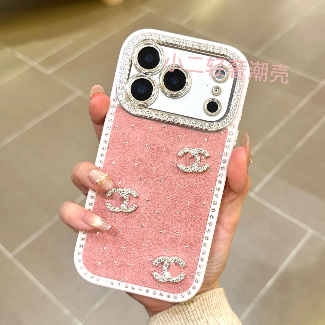 绒面双排钻适用苹果17pro手机壳iphone16pro防摔轻奢闪钻17promax