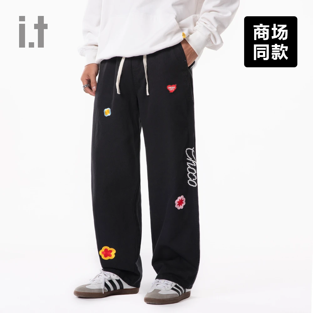 I.T潮牌CHOCOOLATE秋季2025新款品牌LOGO刺绣直筒宽松休闲裤男女