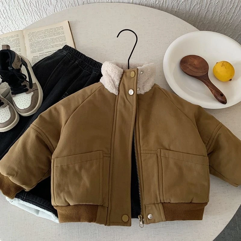 儿童棉服2025冬季新款男童立领港风外套加厚棉衣潮牌冬装上衣百搭