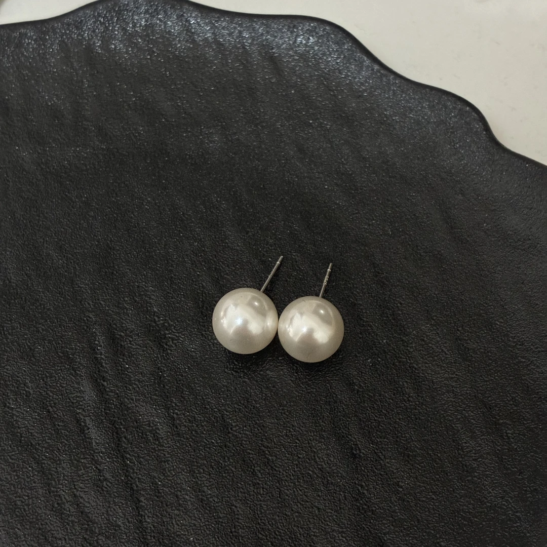 925银仿珍珠耳饰 S925纯银10m澳白经典强光日韩耳钉简约百搭
