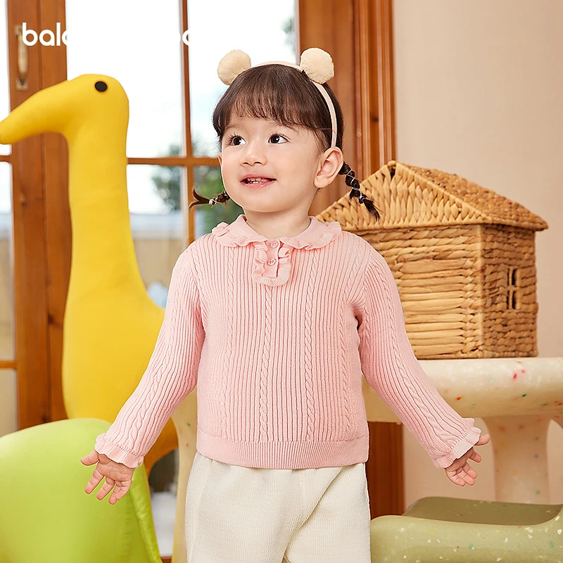 【balaOne】巴拉巴拉童装宝宝毛衣2025新款冬装婴儿针织衫女童毛衫