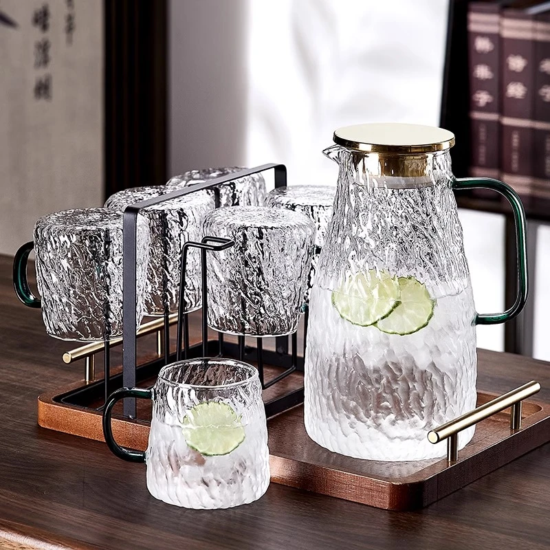 冷水壶凉水杯家用玻璃耐高温凉白开装水杯果茶泡茶壶高颜值大容量